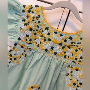 Girls Floral Embroidered Dress - Baylor 💚💛
